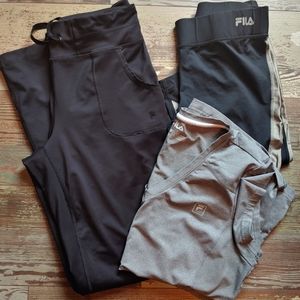 FILA workout set- tee, leggings and long pants